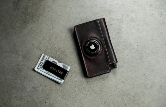 leather wallet for airtag with RFID