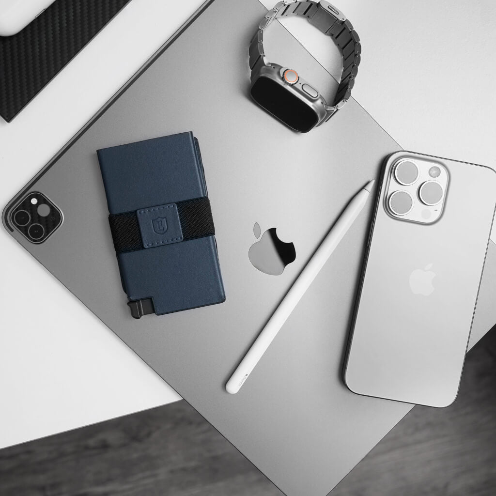 Navy Leather Senate Cardholder