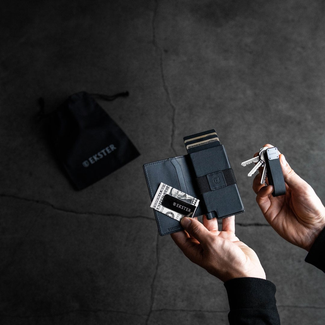 parliament tool card and key case shown in hand