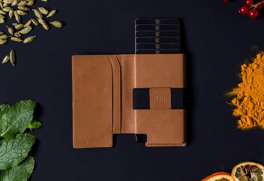 slim brown leather wallet