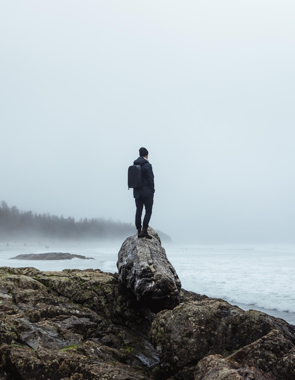 Man embracing minimalism 