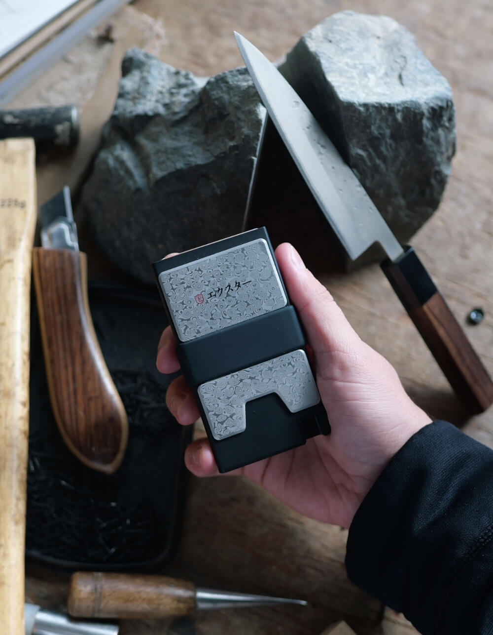 Damascus steel cardholder