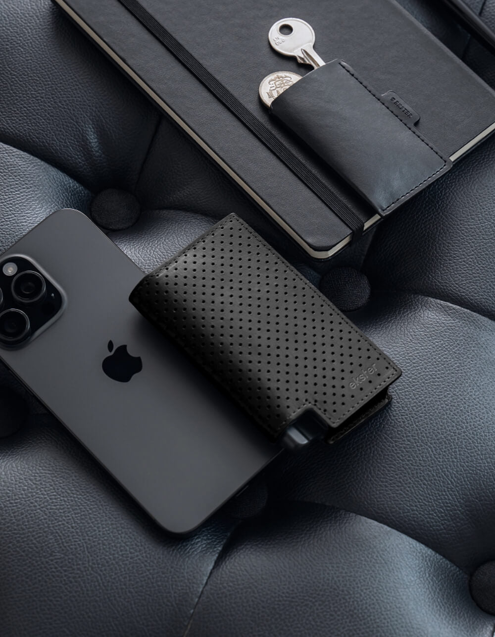 Limited edition Wallet Pro with black perforated leather