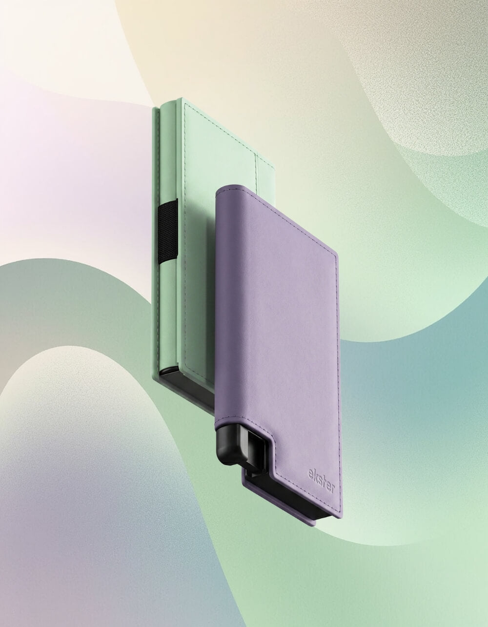 Women's leather wallets in mint and lilac
