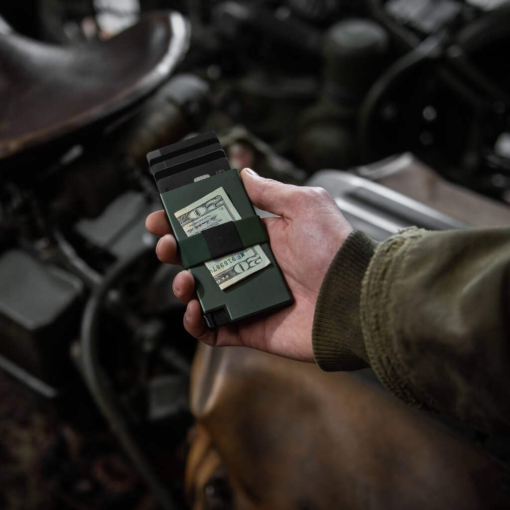 Army Green Aluminum Cardholder
