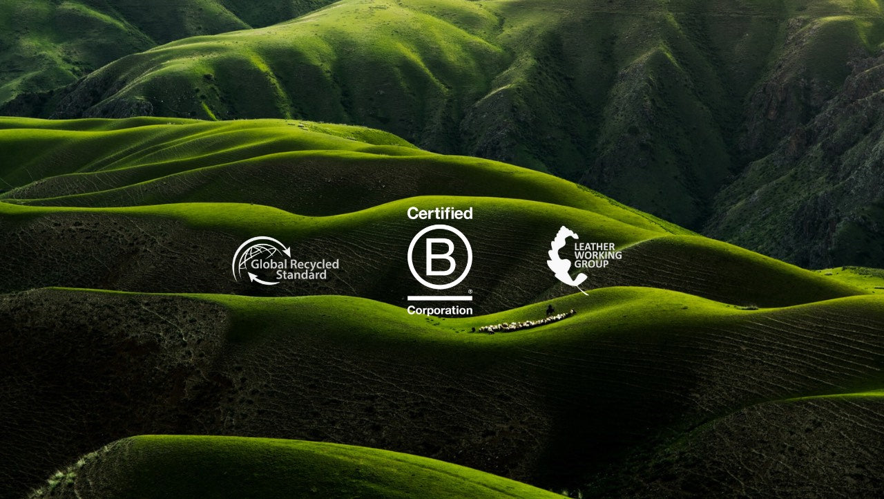 Sustainability block, showing the b-Corp logos