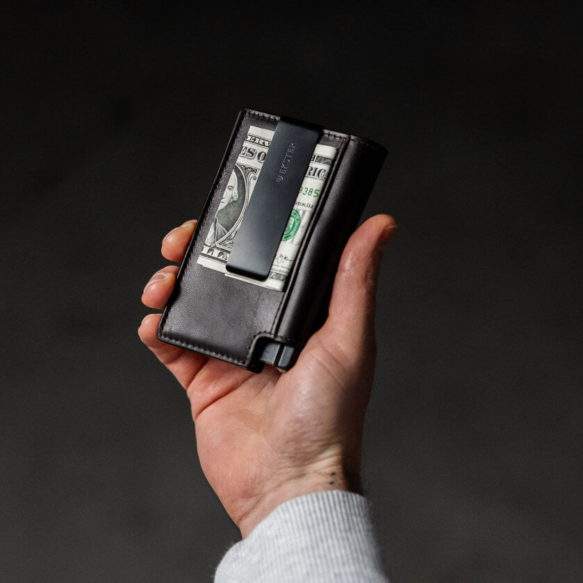 Wallet Pro with Cash Clip add on + dollar bill