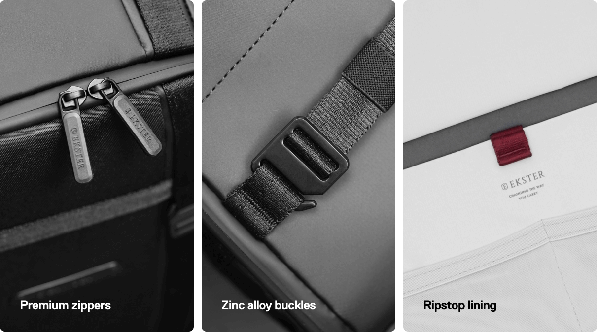 Grid Backpack hardware and materials