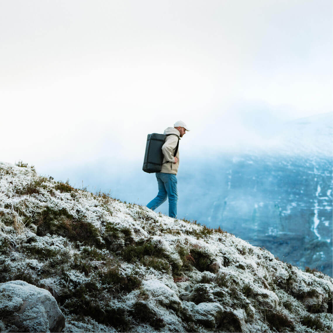 Tom Kahler testing the GRID Duffel Backpack