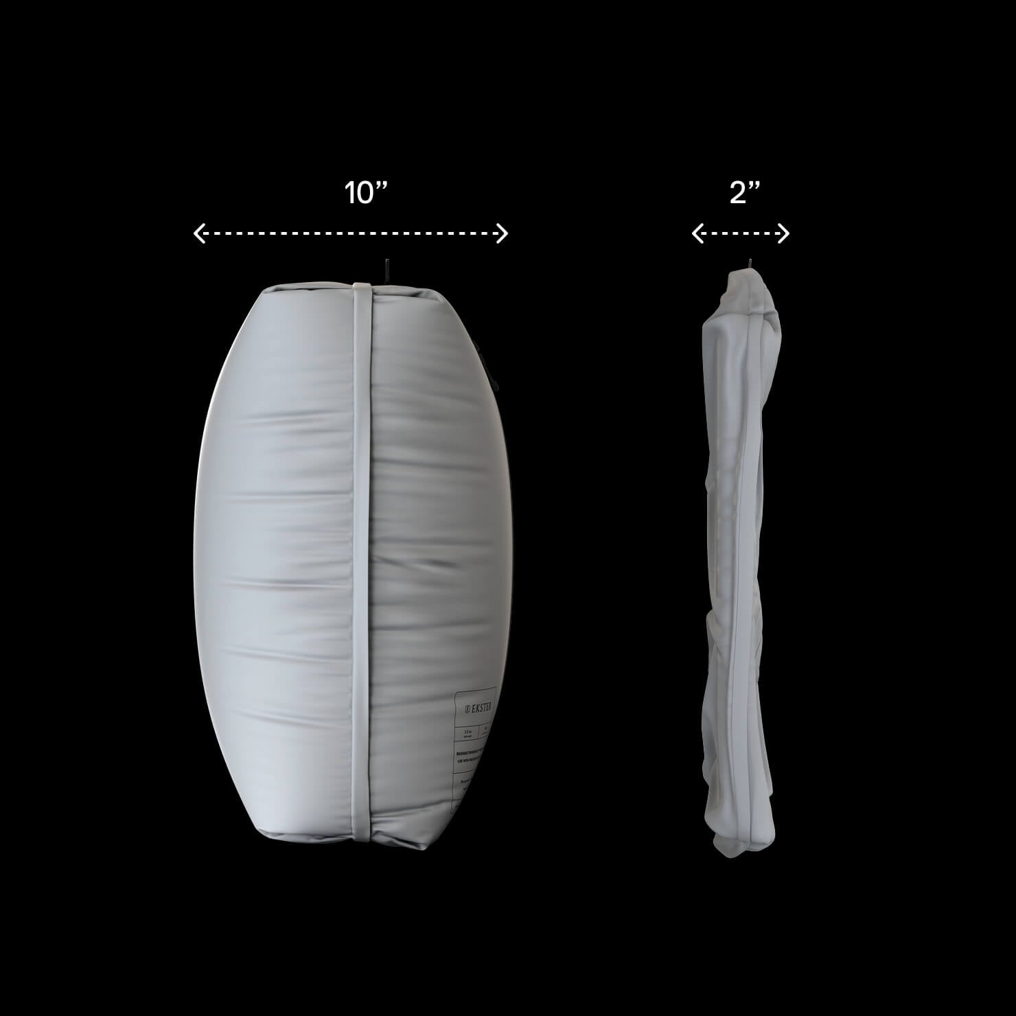 Space-saver vacuum travel bag before and after compression