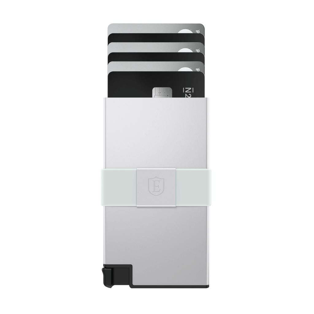 Metallic Silver Aluminum Cardholder