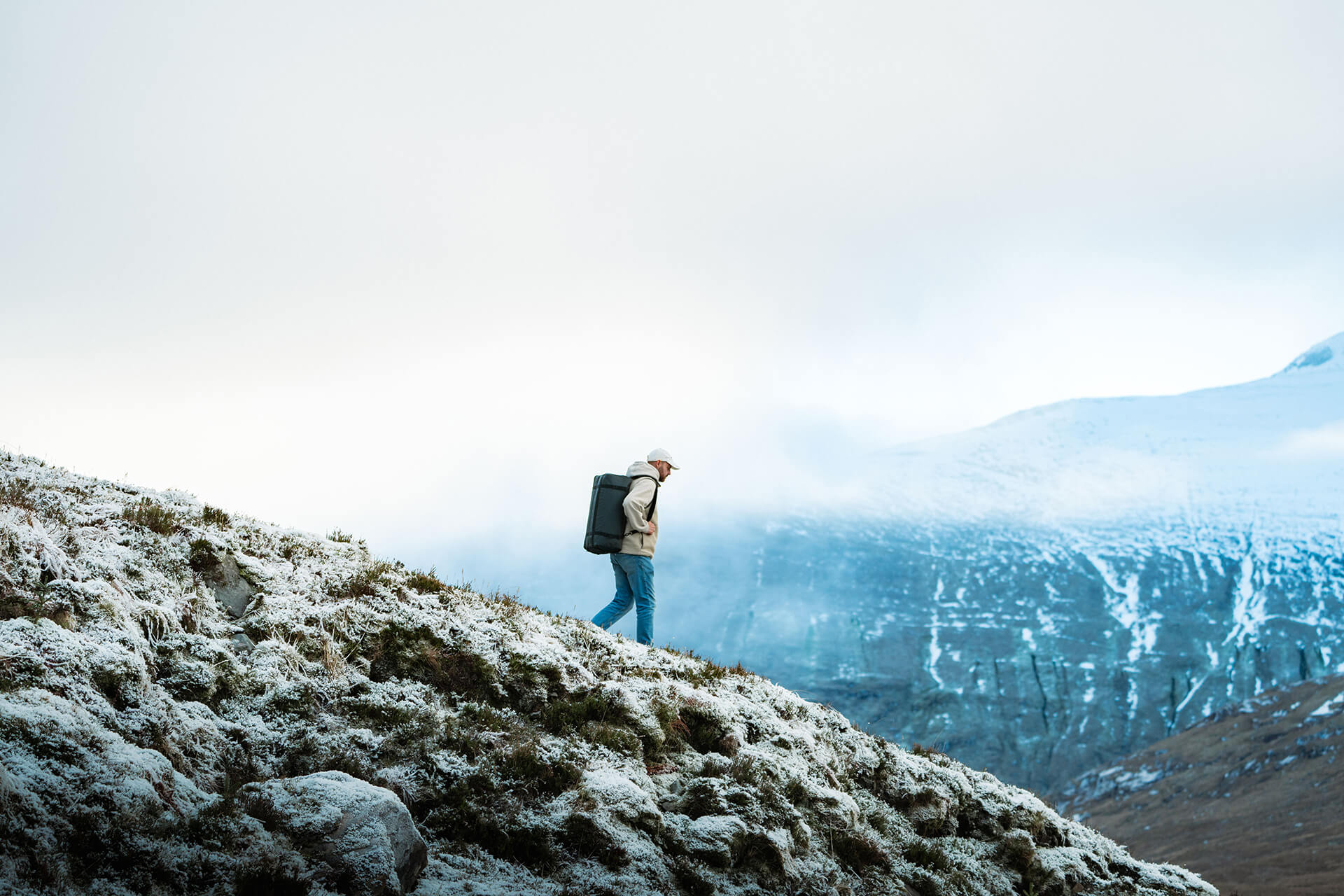 Tom Kahler on an outdoor venture with the GRID Duffel Backpack