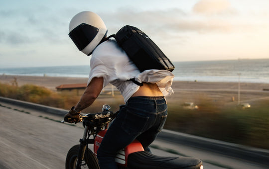 Image of Morgan Oliver-Allen riding a motorcycle 