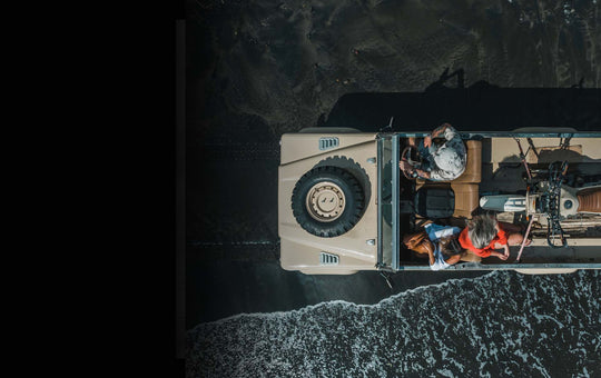 Jeep driving on the beach