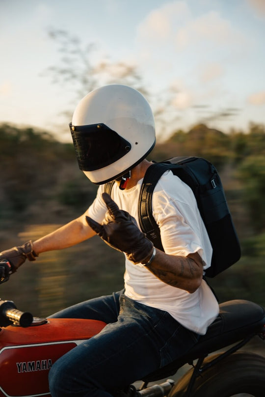 Image of Morgan Oliver-Allen riding a motorcycle 