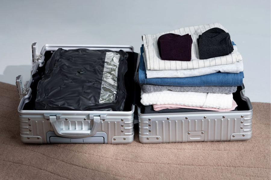Compressed 1% Vacuum Bag Pro leaving room in a suitcase