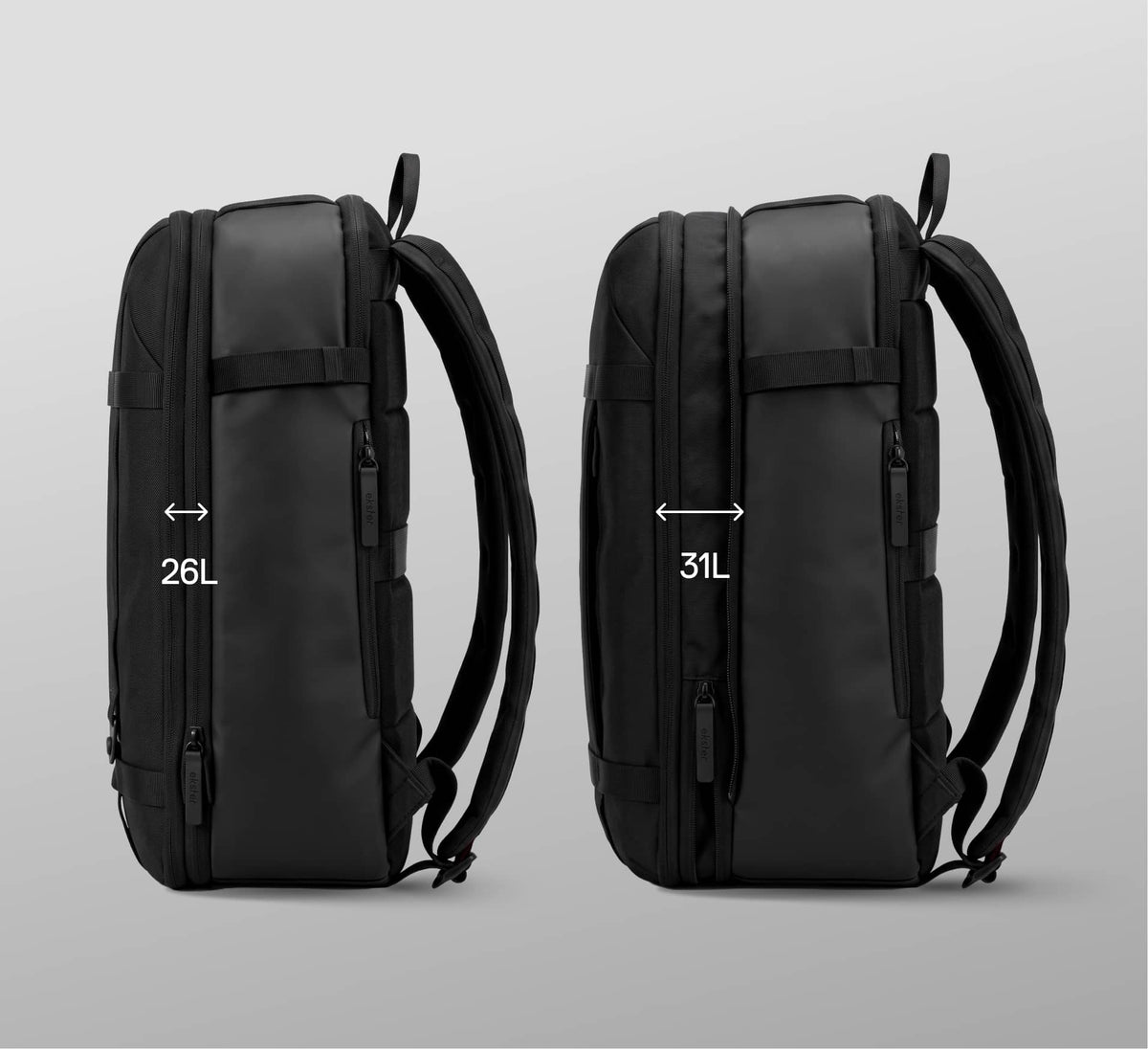 26L/31L backpack, carry-on backpack with expansion